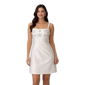 Gianni Bini White Embellished Mini Dress Size XL Juniors